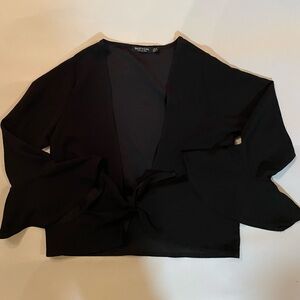 🕷️🕷️ front knot satin top